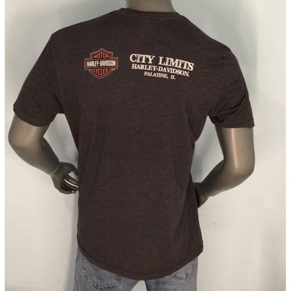 Harley Davidson T-shirt Large Men  PALATINE , ILLINOIS - Picture 2 of 3